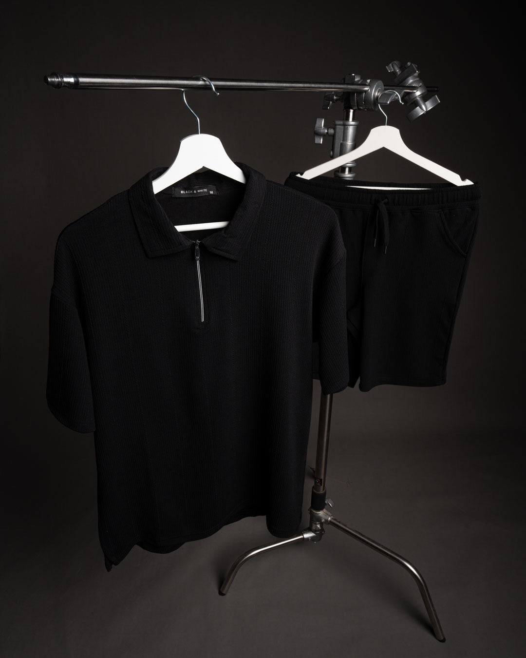 Zip Textured polo set