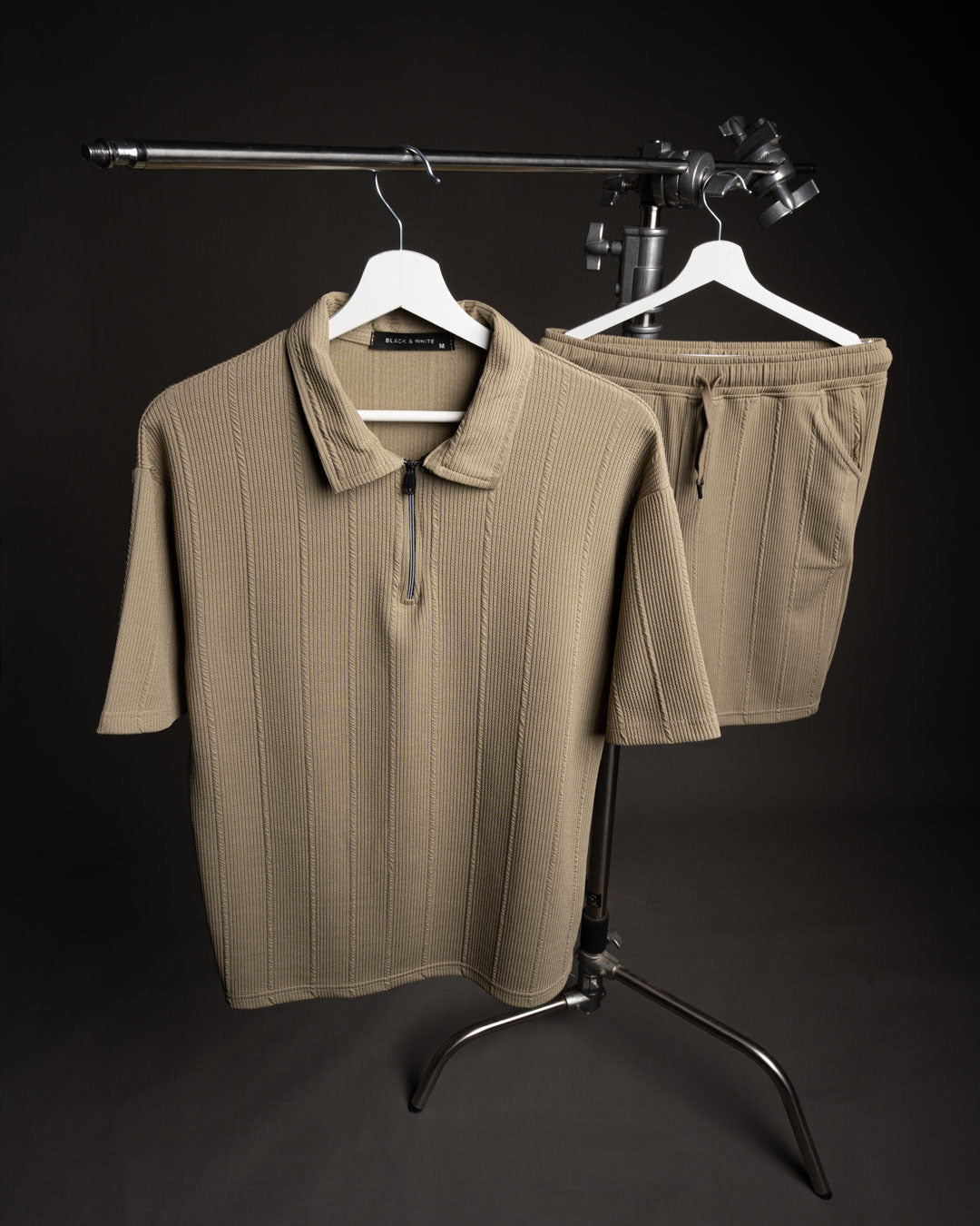Zip Textured polo set