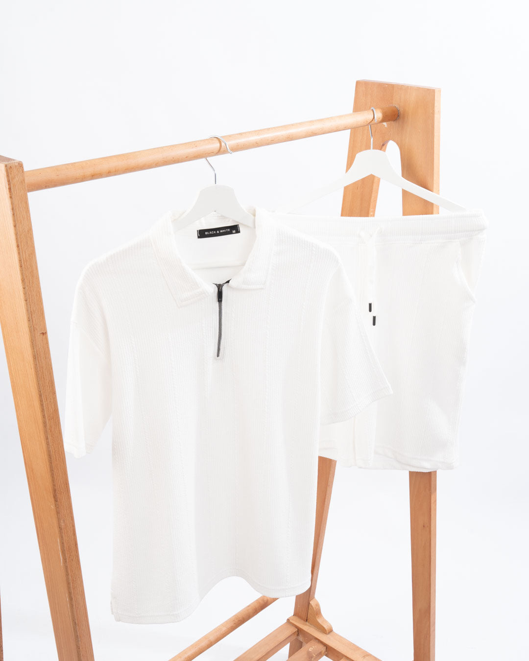 Zip Textured polo set