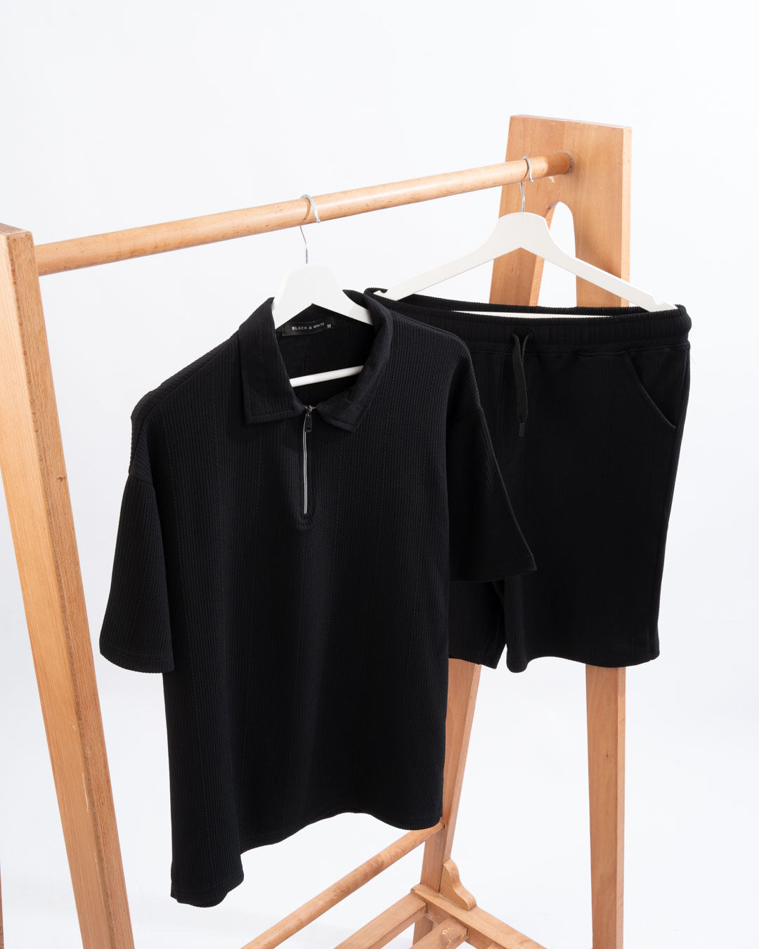 Zip Textured polo set