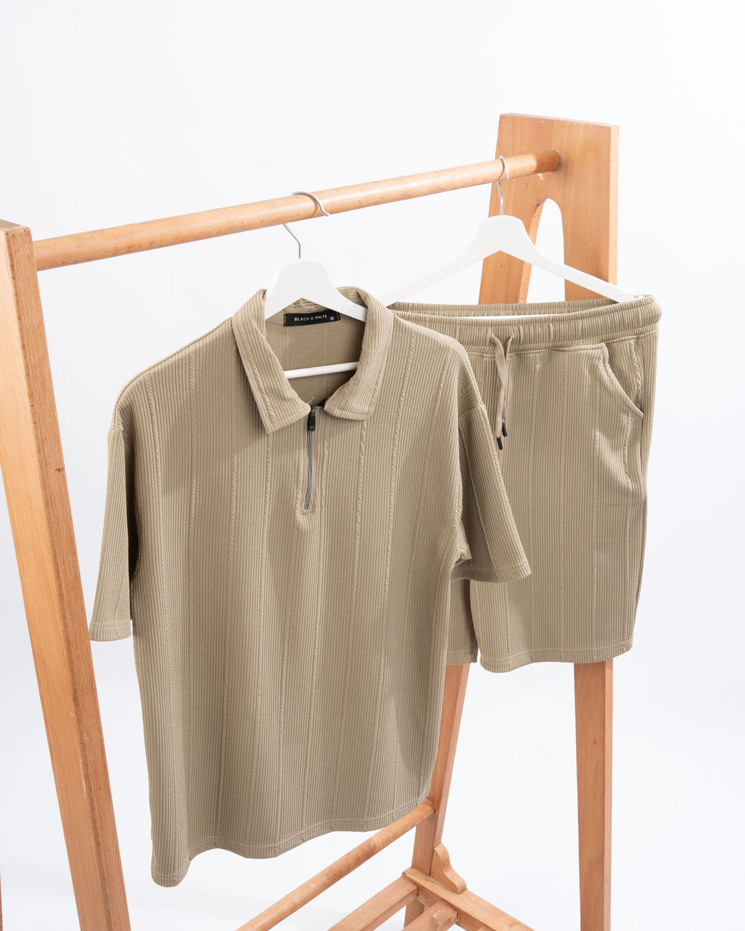 Zip Textured polo set