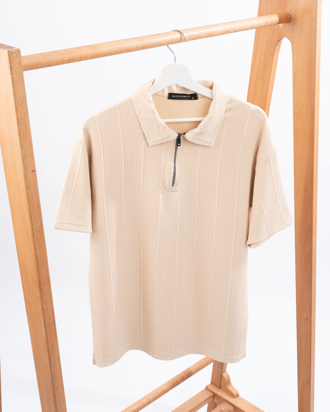 Zip Textured polo shirt