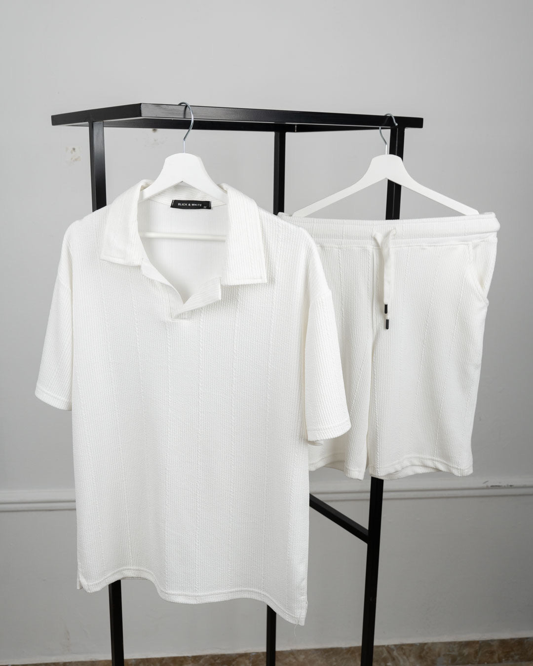 Textured polo set