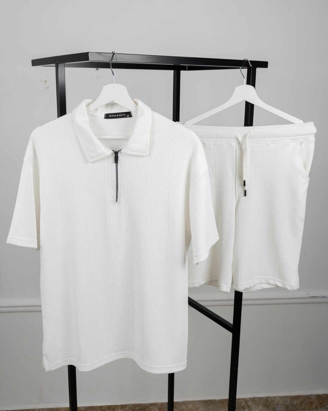 Zip Textured polo set