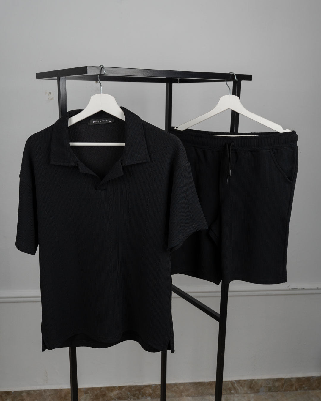 Textured polo set