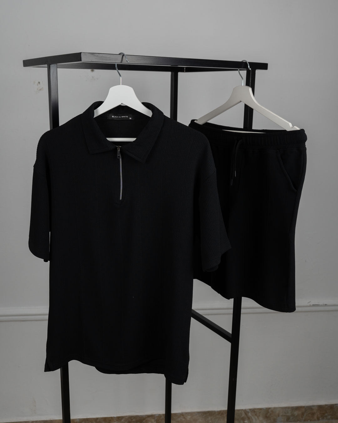 Zip Textured polo set