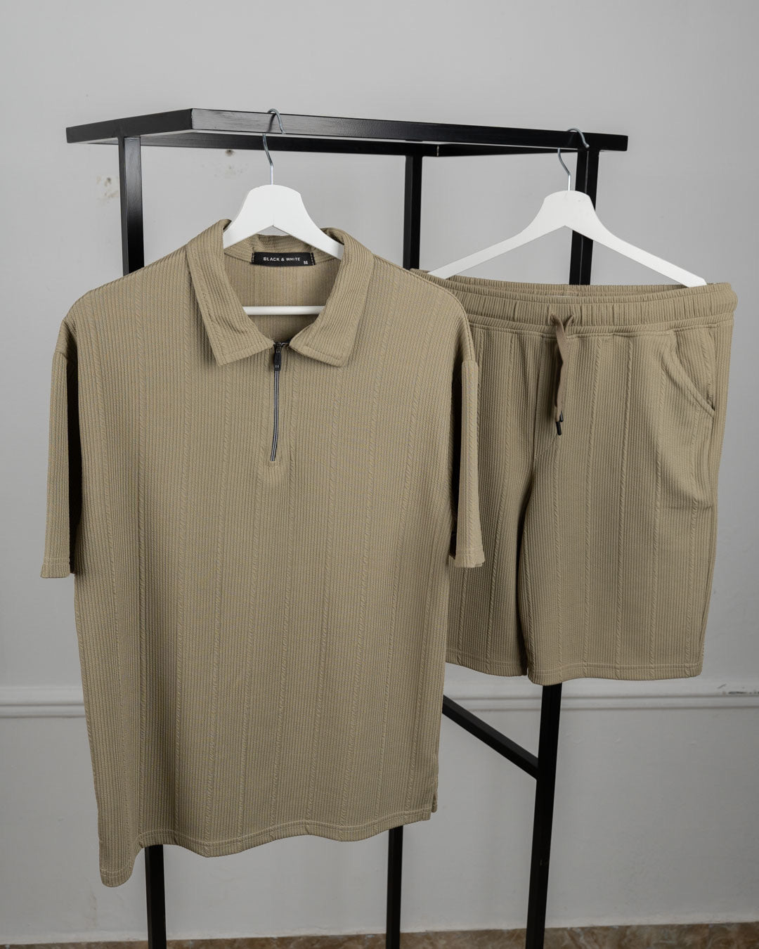 Zip Textured polo set