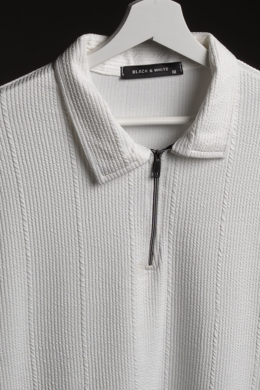 Zip Textured polo shirt