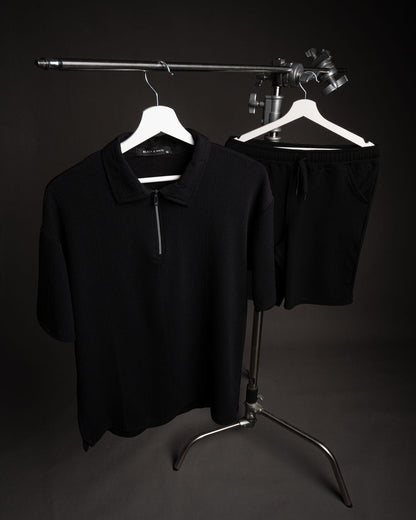 Zip Textured polo set