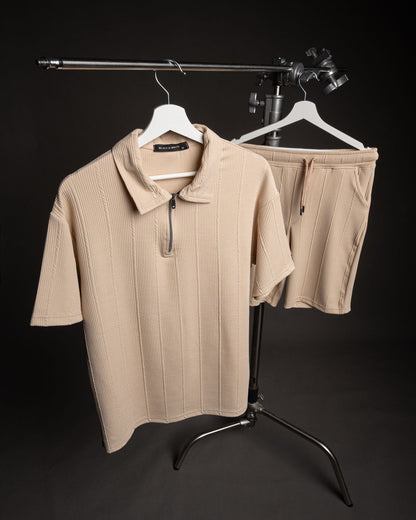 Zip Textured polo set