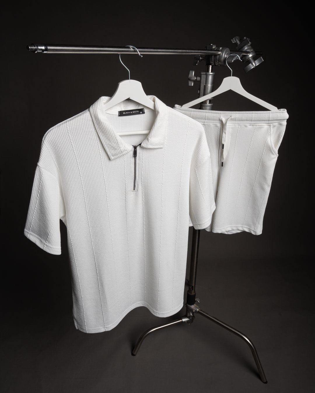 Zip Textured polo set