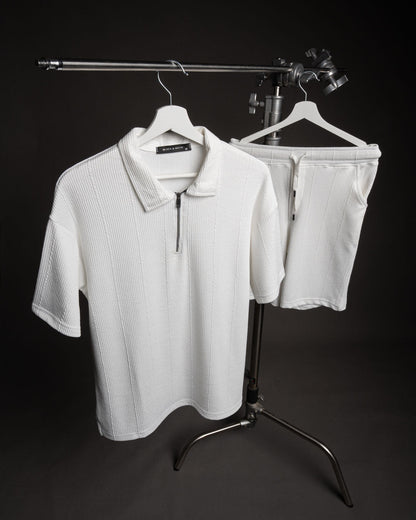 Zip Textured polo set