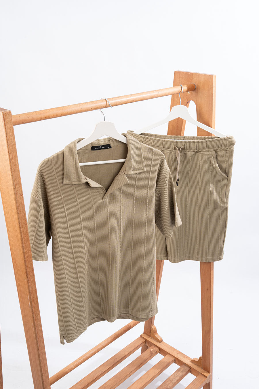 Textured polo set