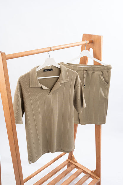 Textured polo set