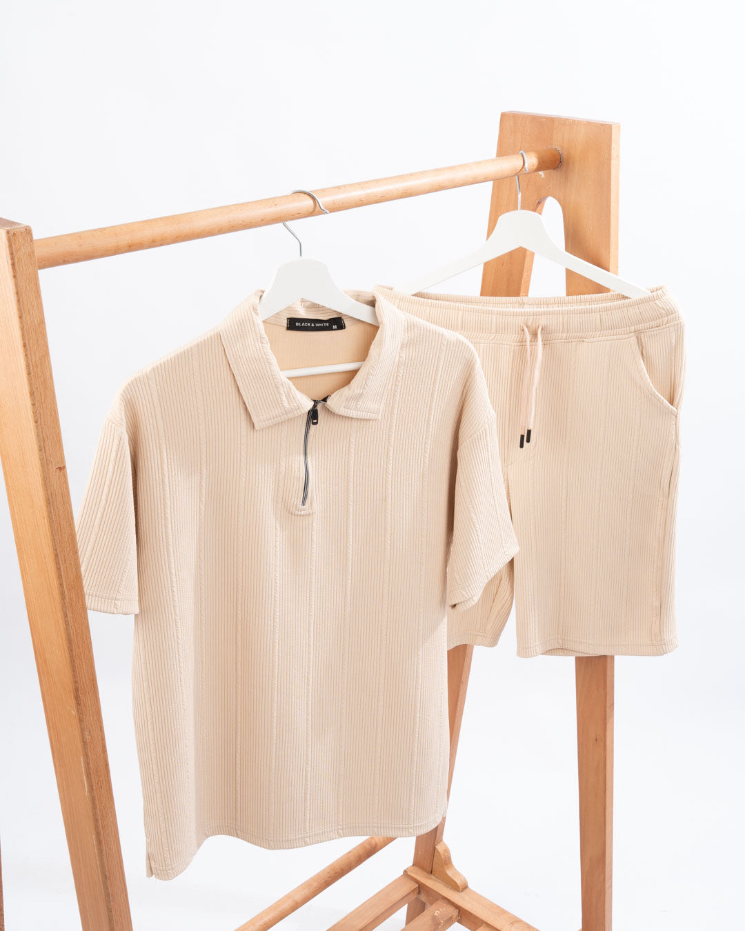 Zip Textured polo set