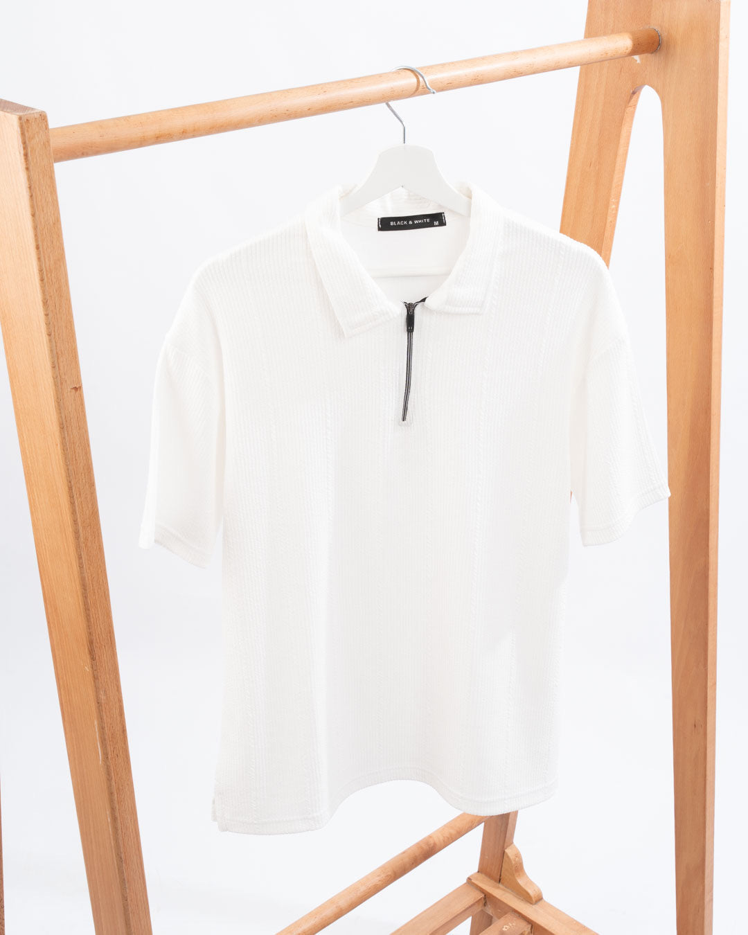 Zip Textured polo shirt