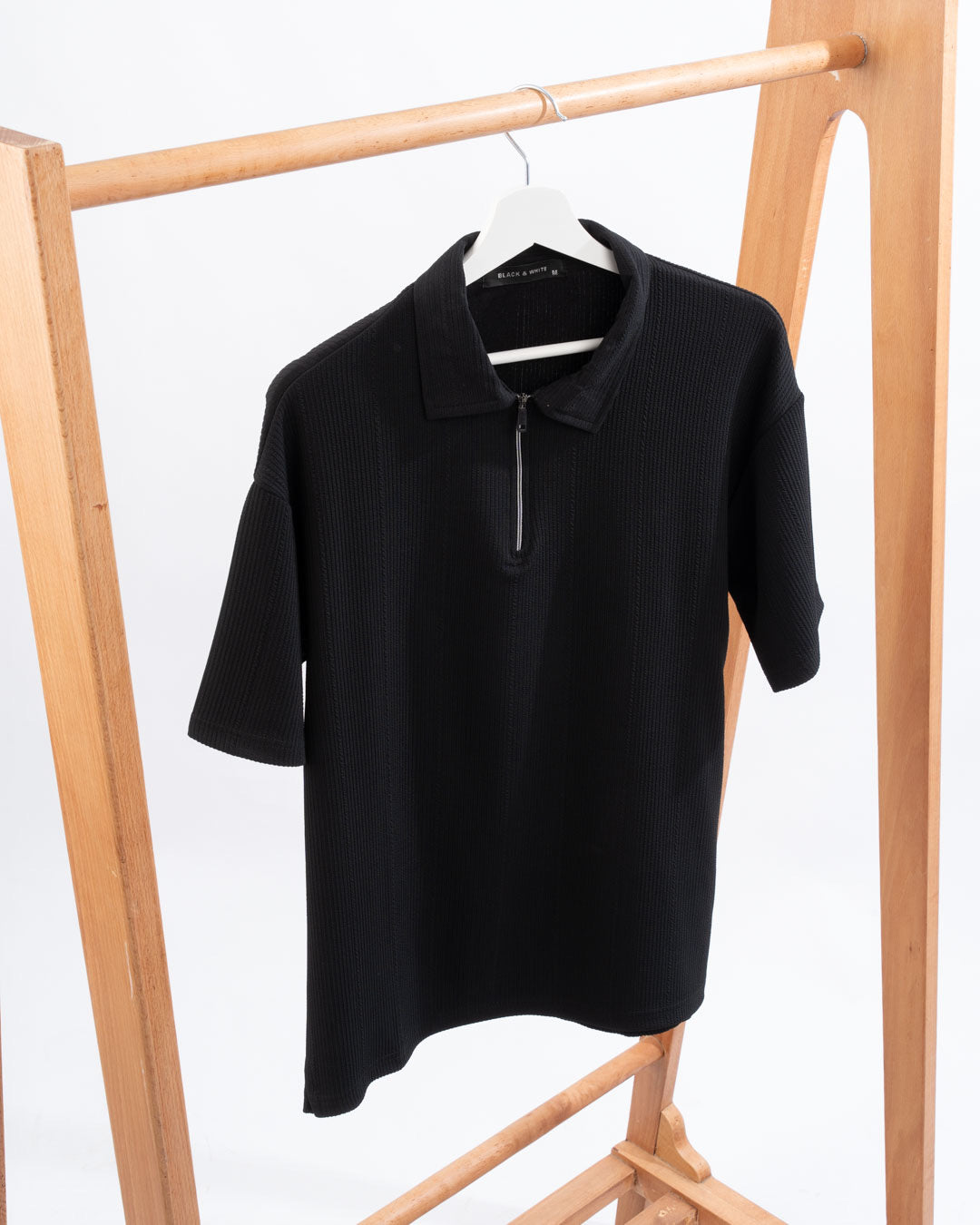Zip Textured polo shirt