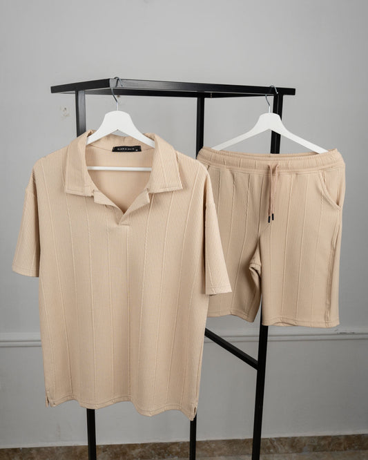Textured polo set