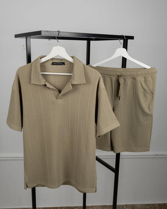 Textured polo set