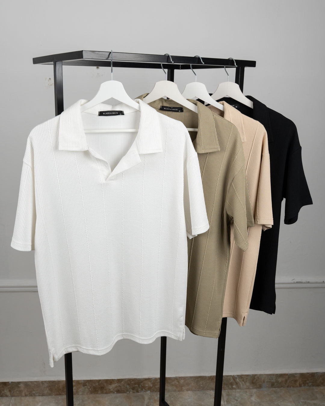 Textured polo shirt